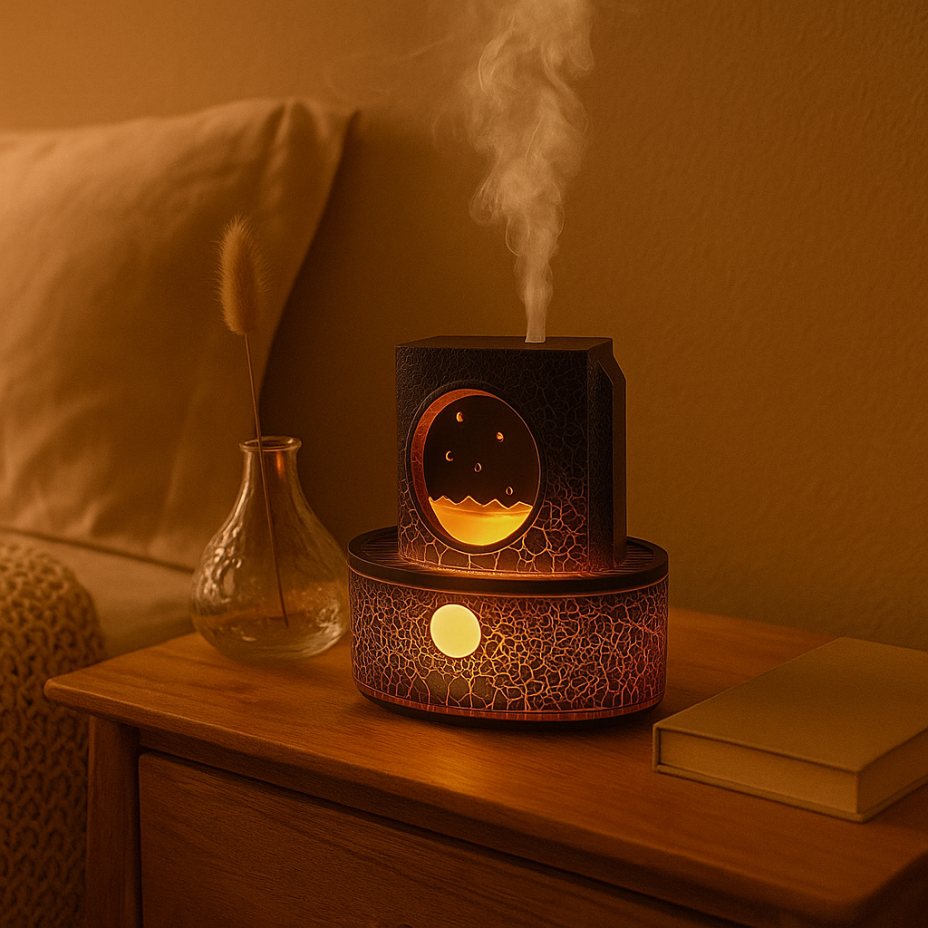 Diffuseur d'huiles essentielles atmosphère céleste.