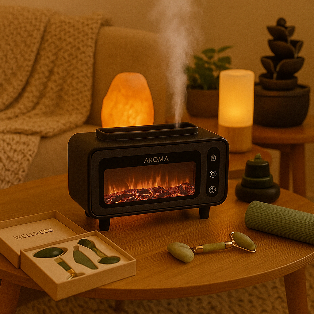 Diffuseur d'Ambiance Naturelle - Effet Apaisant de Cheminée